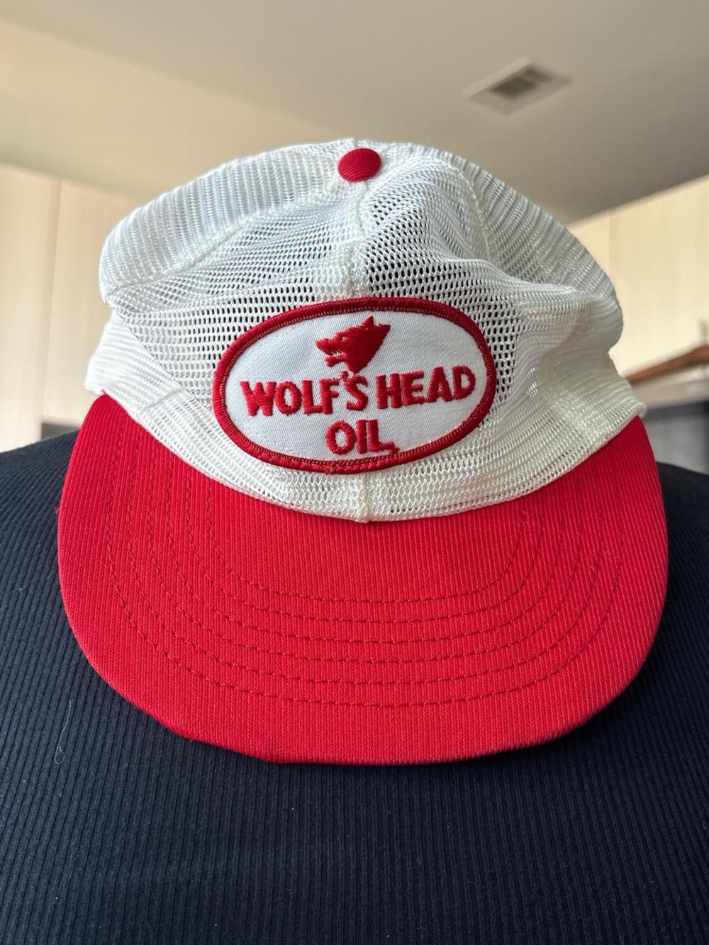 Red & White Mesh Trucker Hat